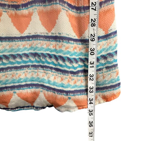 Charlie Jade Mila Dress XS Coral Aztec Silk Spaghetti Strap Layered Boho Chic - Picture 8 of 11
